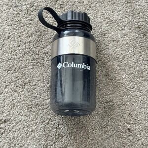 Columbia Sportswear Water Bottle 18oz‎ Smoked Gray Plastic Stainless Steel Band